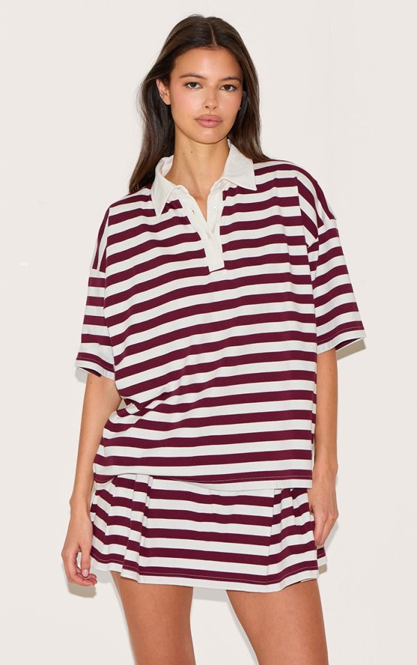 5aa4afc80cb4e759f7d6f5b0aa2ea6dd9ccd6e55_CNM6201_1_red_stripe_striped_oversized_collared_t_shirt