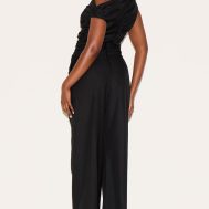 5aa7f2006d499a20d4e74f8bf1ba864e64e3084b_CNM0443_2_black_woven_ruched_one_sleeve_jumpsuit