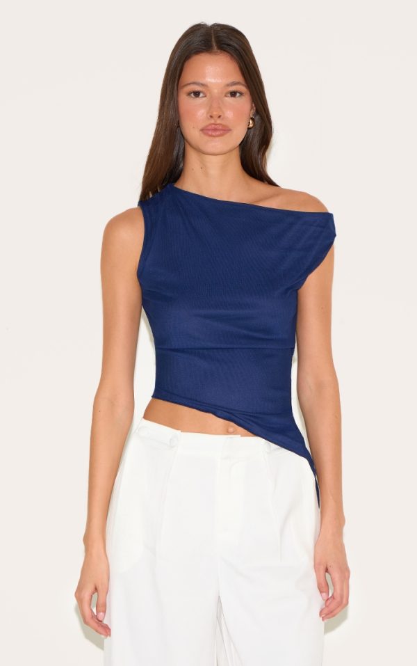 5afa5743f388b94be18013f88e87fc693c6d0ecf_CNM6302_1_navy_mesh_asymmetric_neck_top