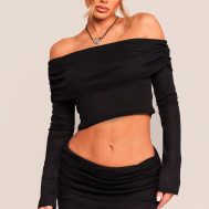 5b789dd3edfef4c2f47efdd43d52525246613459_CNH7562_1_black_sheer_burnout_mesh_fold_over_hem_long_sleeve_bardot_top