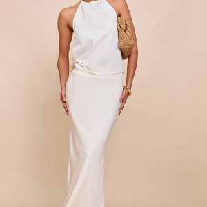Ecru Tencel Maxi Skirt