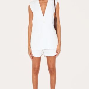 Cream Premium Tailored Woven Shorts