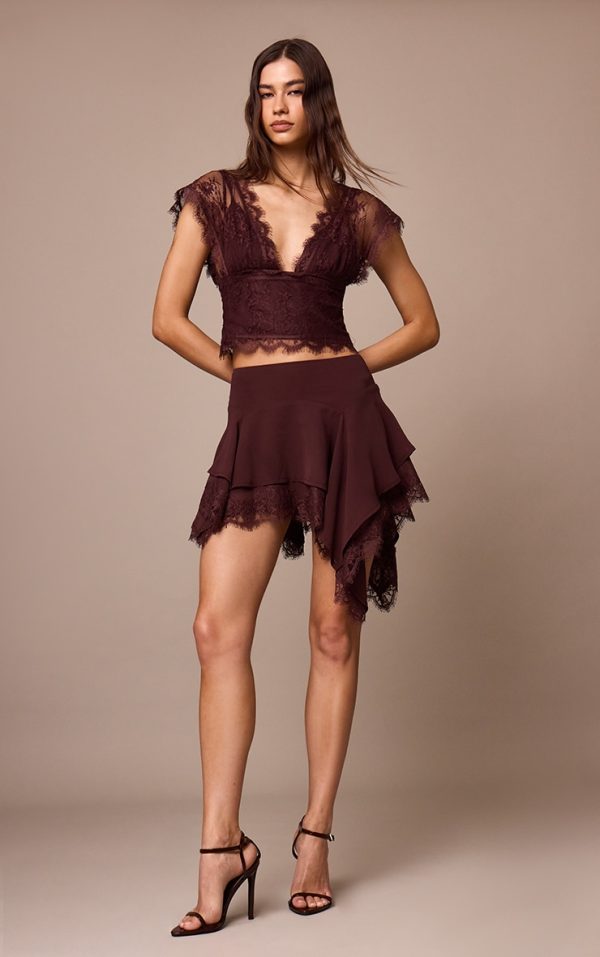 5e51a0fb434a710b4eb2713b463e6394ce59cfba_CNM4363_1_dark_plum_chiffon_layered_lace_detail_mini_skirt