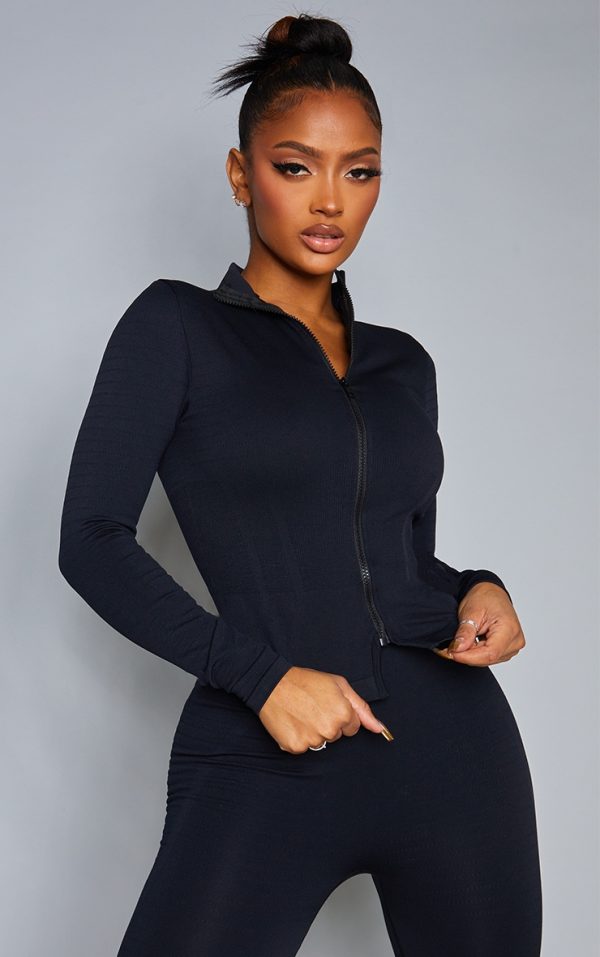 5f0992775b531a7d4356f6afb38b3425070f5ad6_CMW7577_1_shape_black_branded_double_zip_gym_top