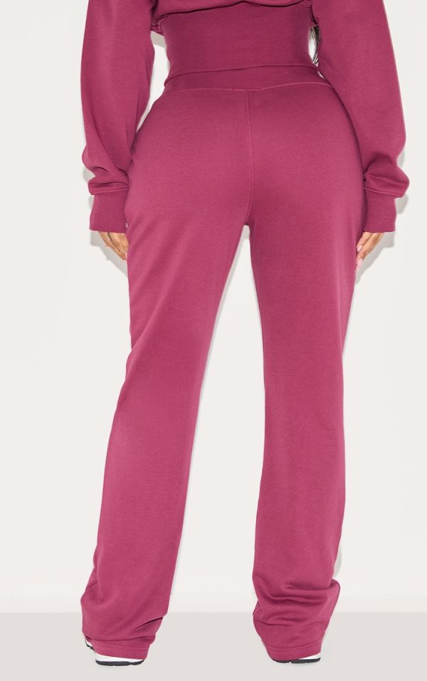 5f933f1c550e5e3ac7314304e1b5f97900d3edb9_CNM0091_3_shape_burgundy_ribbed_waistband_flared_trousers