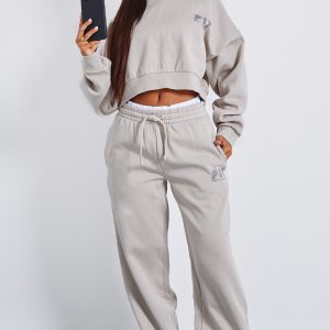 Petite  Premium Stone Printed Straight Leg Joggers