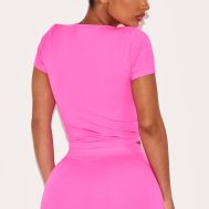 601786341cbb1b3411bb17f0031673985397e5bd_CNI7915_2_shape_neon_pink_stretch_seamless_short_sleeve_longline_top