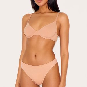 Dark Nude Non Cupped Underwired Bra