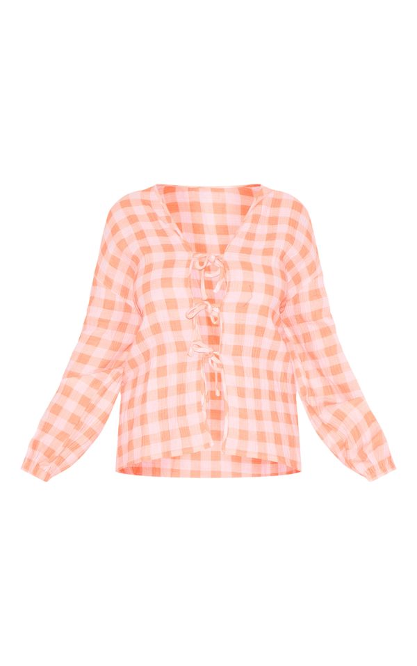 61a7ae68de47df98a5c936d11d5e96bebbb9a8df_CNM3360_5_plus_orange_checked_cheesecloth_tie_front_long_sleeve_shirt