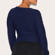 61dc820fe31bc83ed937491aec21fc1385874db0_CNM2637_2_plus_navy_soft_touch_ruched_long_sleeve_longline_top
