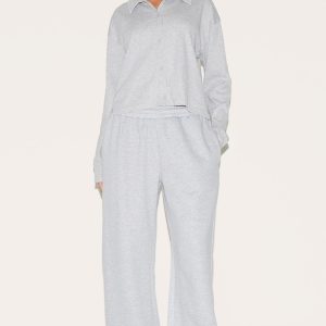 Grey Marl Wide Leg Jogger