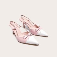 62fc136db3857876ac527c6f40977b0e00bef4e9_CNJ8463_2_pink_and_white_pu_point_toe_bow_detail_high_stiletto_court_heels