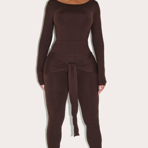 Shape Chocolate Sculpt Wrap Tie Waist Leggings