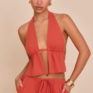 63ea6fd51a4a65cd6b6cb7d159eb7f281a6ceeb3_CNM5230_1_rust_cotton_halterneck_backless_plunge_top