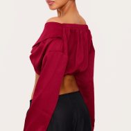 641571582884430f8f1aab4cfc90e912ddc88cfb_CNL6015_2_burgundy_satin_bardot_twist_front_crop_blouse