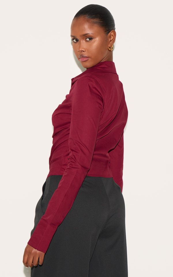 657247a3715b7a57749b2ea864b146d6b8b42602_CNL7549_2_plum_hook_and_eye_ruched_fitted_shirt