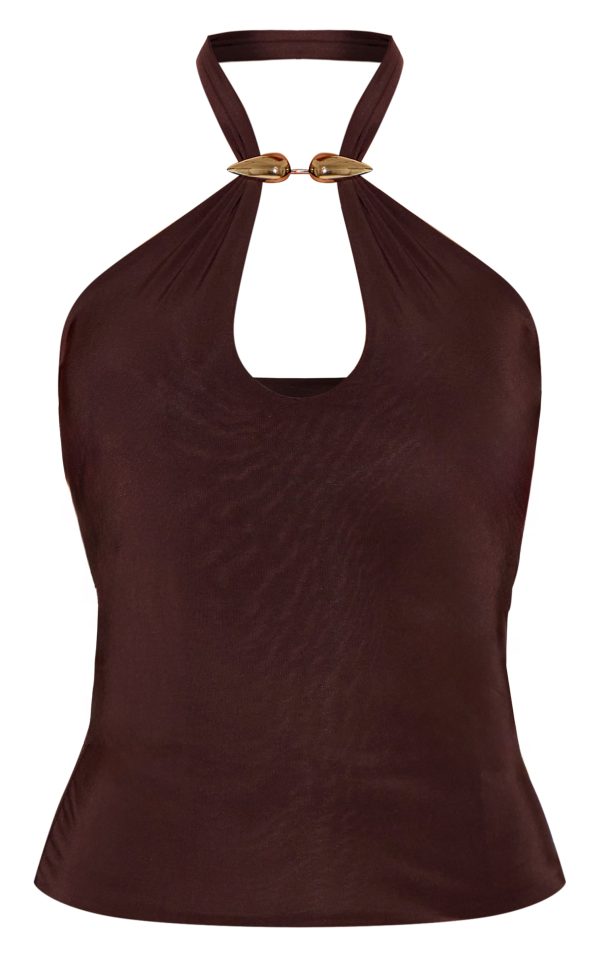 658051647f83329d6a64d71ee9935fe0460af99d_CNM9018_5_petite_chocolate_double_layer_halterneck_trim_detail_top
