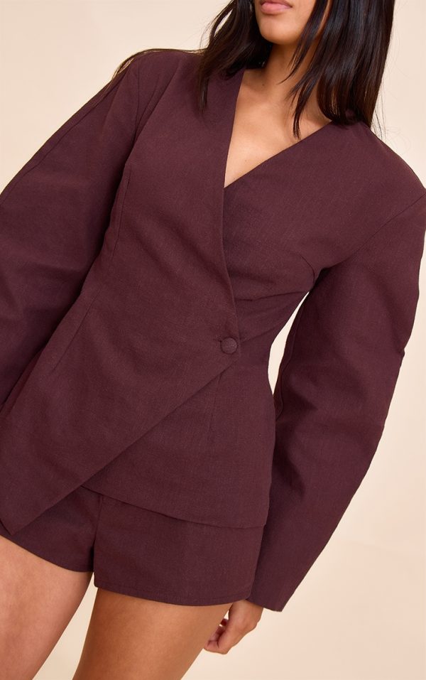 659c8577e956af754f4e6babeec4d3610893c20d_CNM6066_2_deep_chocolate_premium_linen_tailored_hot_pant