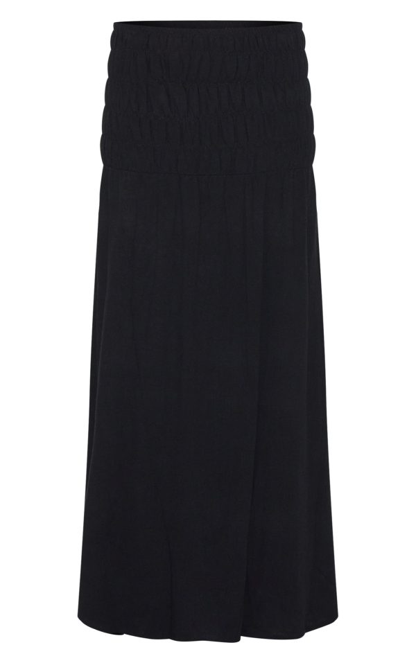 65b066c5b55646cbd7a817f5731fc2eabd2efc3d_CNM9995_5_black_textured_shirred_panel_mid_rise_maxi_skirt