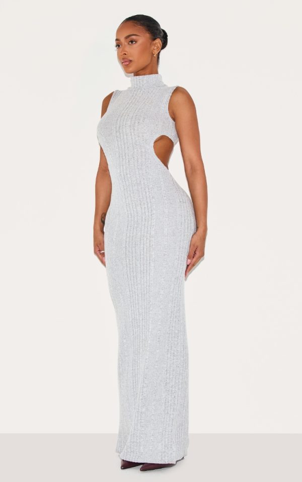 65c53a6cae9bd3d1c90812dd06f408eed974adb7_CNM4970_3_shape_silver_brushed_rib_high_neck_open_back_maxi_dress