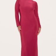 65e5f0eccd6df8a3139d7bcc07e23dbbcdac6a00_CNM3028_1_plus_wine_double_layer_slinky_flared_sleeve_midaxi_dress