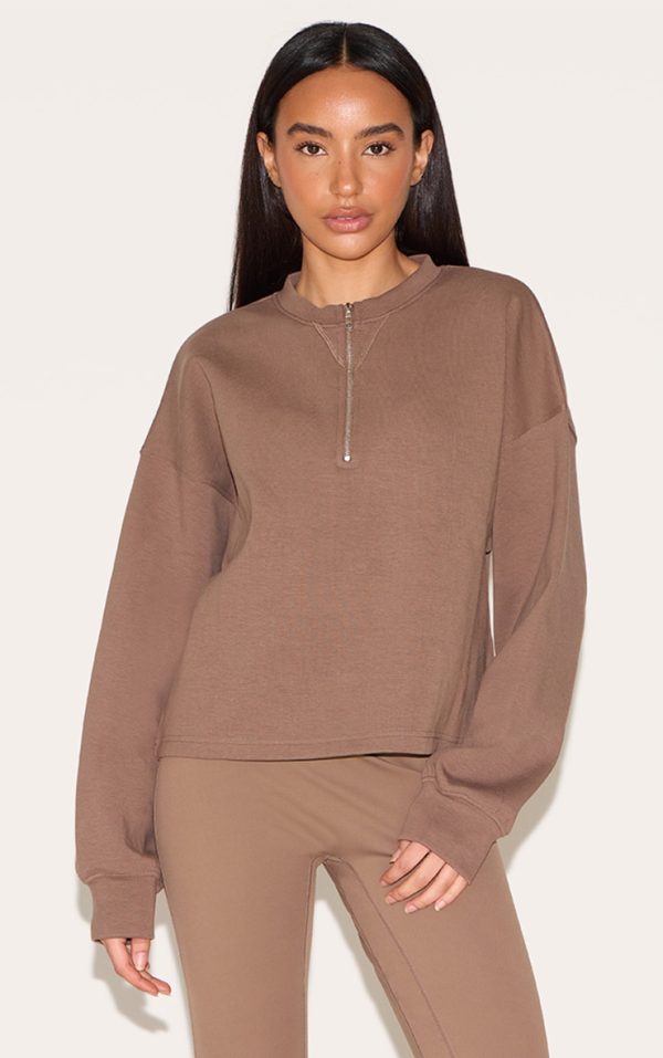66de3d2994074d4eca31b466d32e13d0b62f0662_CNM9008_1_petite_mushroom_quarter_zip_up_sweatshirt