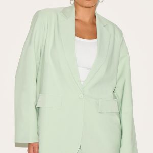 Plus Sage Tailored Structured Blazer