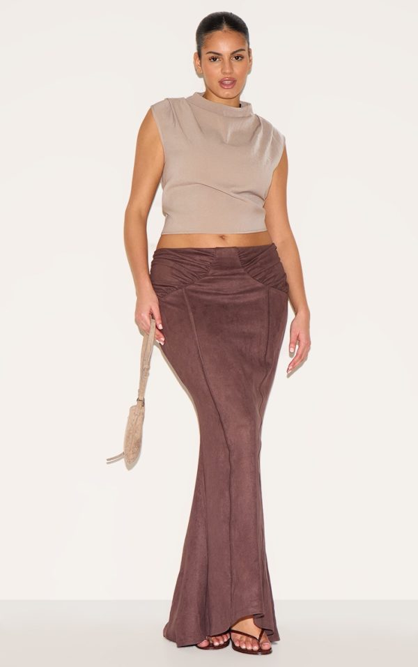 686d992a5c851bcefc01354e94513f460eea8981_CNM2552_1_plus_chocolate_faux_suede_ruching_waist_detail_maxi_skirt