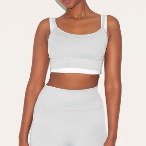 Light Grey Seamless Double Layered Sports Bra