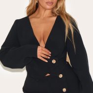 68ebbfc65dfd10e760b3b1f4b2eb0c405ba7ec9e_CNM8301_4_shape_black_linen_look_asymmetrical_hammered_button_blazer