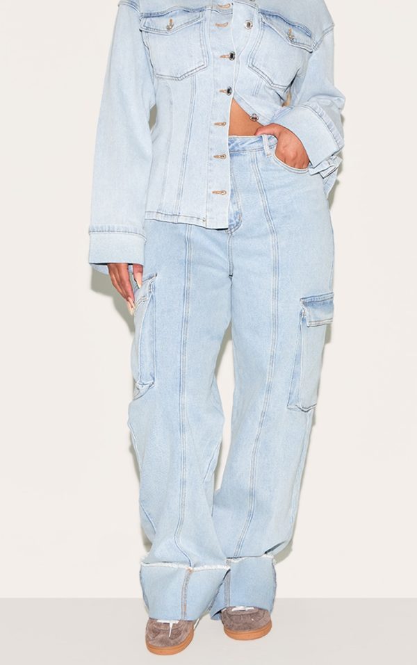 691254fbc06fd78c0eb3fed707d675d91330c580_CNM0999_2_shape_light_blue_stretch_denim_highwaisted_turn_up_hem_cargo_jeans