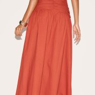 699115c30e800b09f4b32d848455a25c8bb76fff_CNM3429_3_rust_stripe_cotton_ruched_waist_maxi_skirt