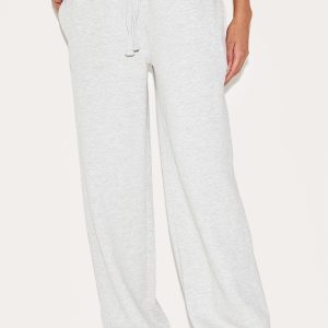 Ash Grey Premium Wide Leg Joggers