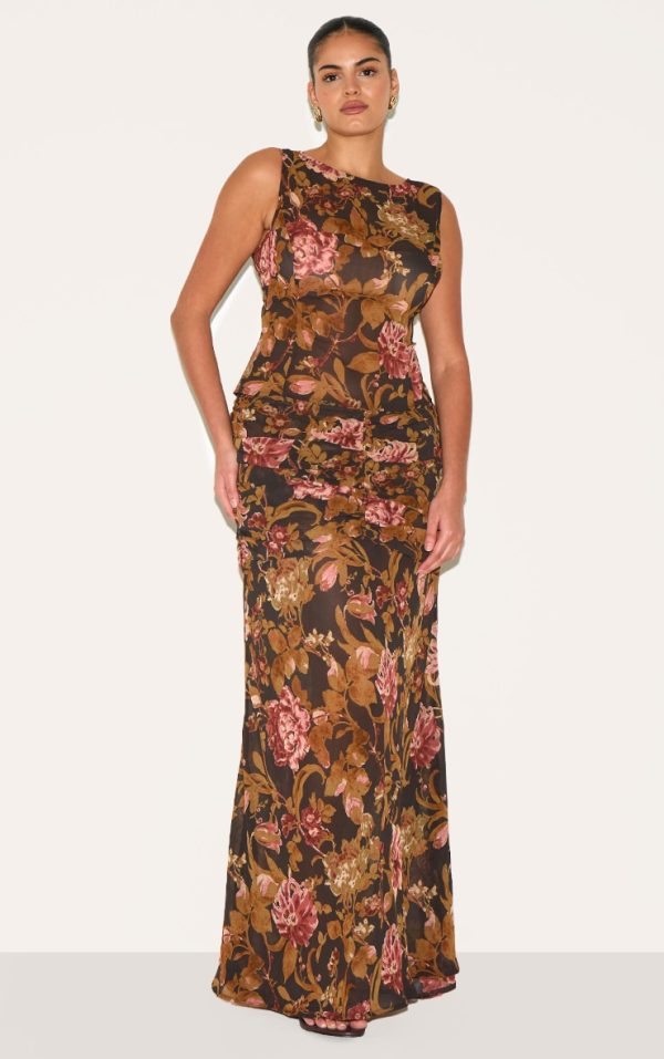 6a345a8b288f1501f8c2de9c4d995100aec2331e_CNM4474_1_plus_black_floral_printed_chiffon_ruched_detail_maxi_skirt