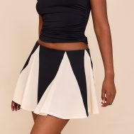 6a548b3dcdde1436272db4670e48356f624322d6_CNM7332_5_black_chiffon_contrast_godet_mini_skirt