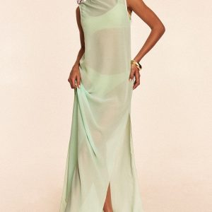 Chiffon Sleeveless Maxi Beach Dress