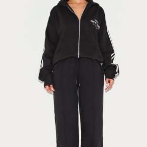 Petite Black Seam Detail Joggers