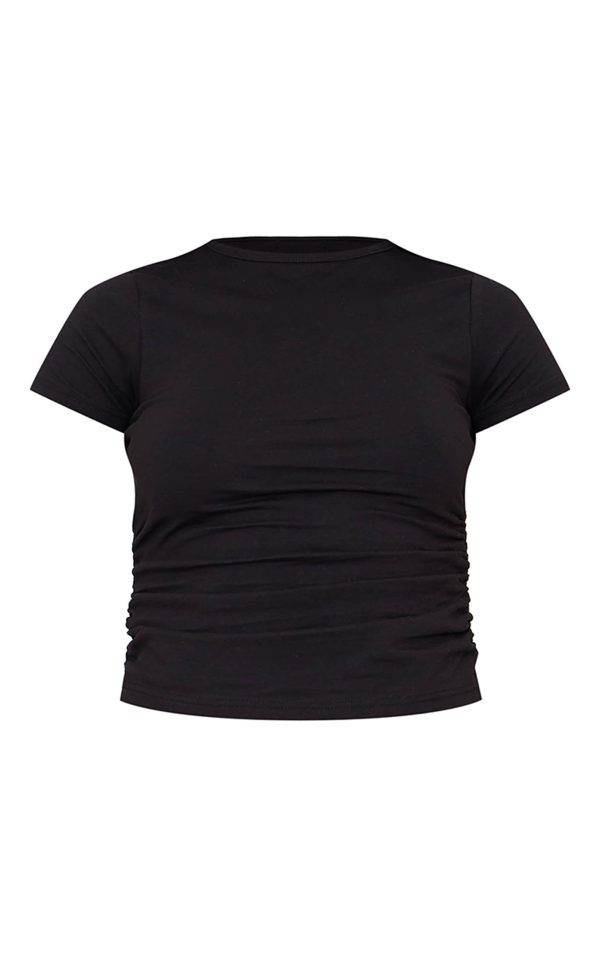 6ab1ddbba23573e313fbb4498aa99344b37b0a3c_CNK5250_5_black_cotton_side_cap_sleeve_ruched_top-1