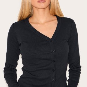 Black Button Down Asymmetric Long Top