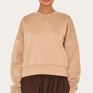 Sand Boxy Basic Sweatshirt