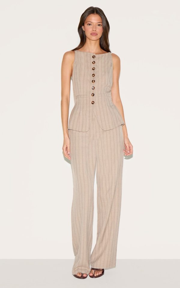 6b9ef4e5221b7113760e7d092cb3aa0a9eade6ce_CNL9233_1_brown_pinstripe_linen_button_down_peplum_hem_jumpsuit