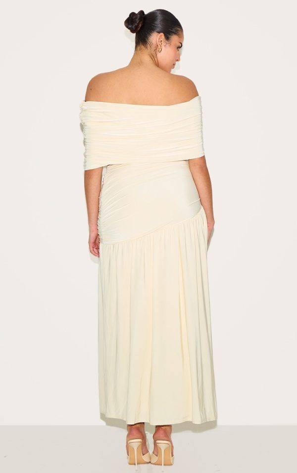 6bca6523ba2a4db938da2ce6d928c601b050765a_CNN0722_2_plus_cream_double_layer_slinky_bardot_ruched_maxi_dress