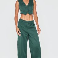 6c88c38a07855562a496de799ebcbe2e89d1d3ba_CNL5340_3_forest_green_woven_belted_back_detail_suit_waistcoat_top-1