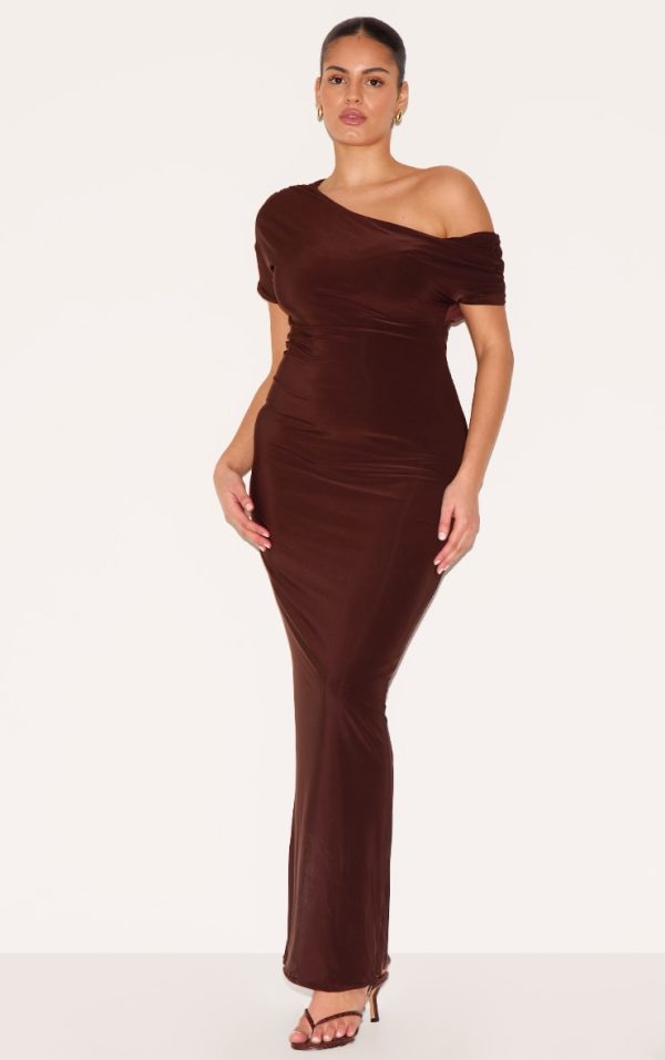 6c9ba5934b36650259c9174dfab29ab53a507ea5_CNM2563_3_plus_dark_chocolate_double_layer_slinky_asymmetric_ruched_sleeve_maxi_dress