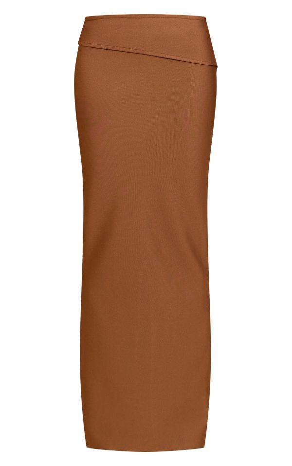 6d313c91b48a4d1d6dfac77329f2e9f6c74d559b_CNM5364_5_deep_chocolate_tailored_bandage_knit_fold_over_maxi_skirt