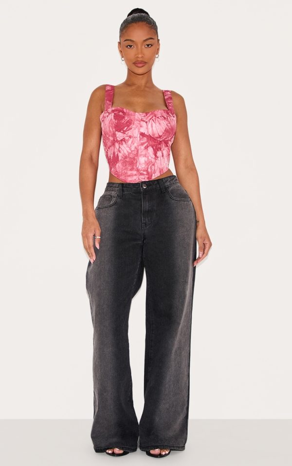 6d67c749063b072e5b7e53b024afaad9af63bf3c_CMQ4271_3_shape_pink_tie_dye_woven_corset_crop_top-1