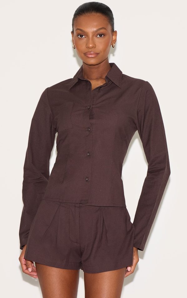 6d6f3a7091d9a12bbe6f4a299945ba19df4d4bab_CNM3196_5_chocolate_pleated_mini_shorts