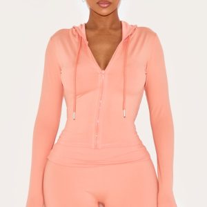 Shape Peach Sculpted Zip Through Hoodie