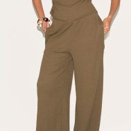6e01c26611fcbefe56adc7b3748c2ec285bba7af_CNM8869_2_dark_green_textured_mid_rise_wide_leg_trousers