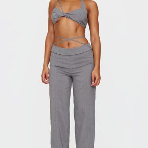 Grey Tailored Seam Detail Trousers